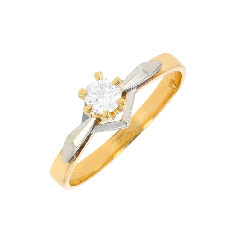 Solitaire diamant 0.23 carat 2 ors 2.62g Comme neuf -  reconditionné disponible sur Gemme Les Bijoux